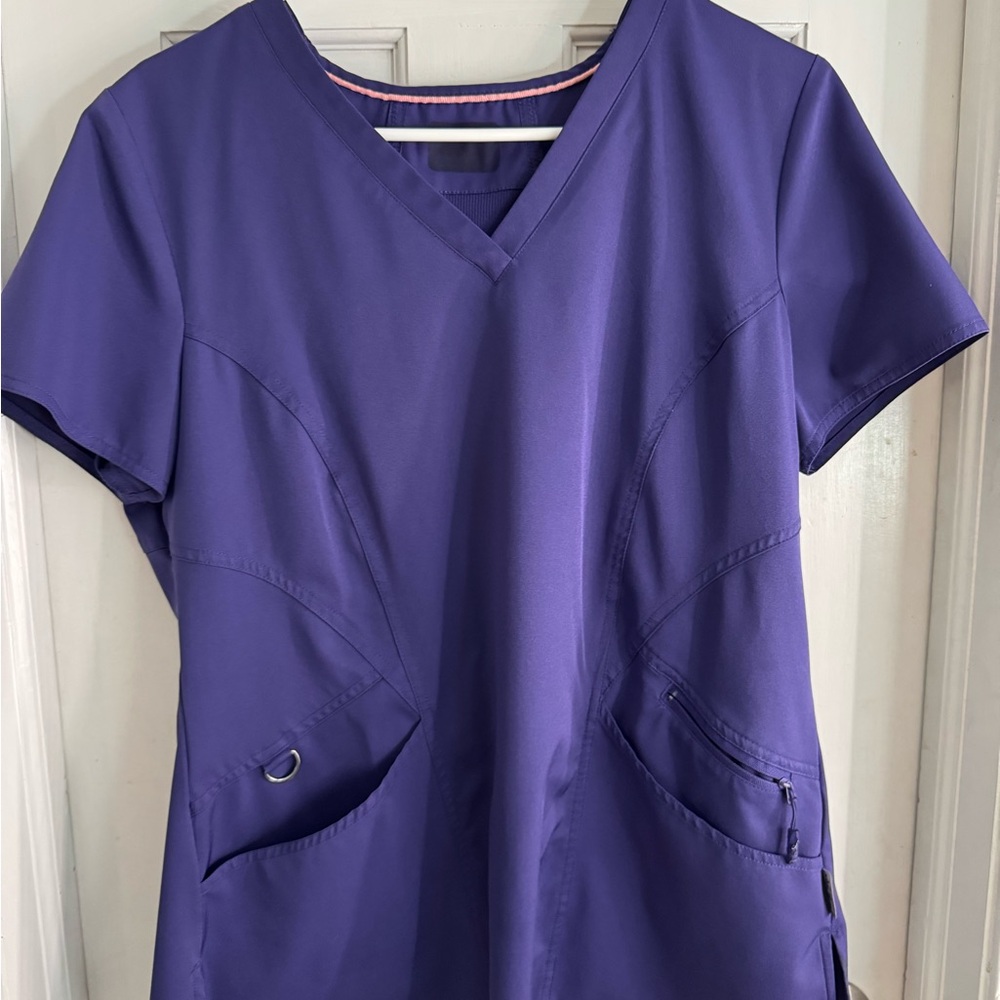 Women's Ava Theresa Purple Scrub Top